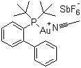 structure of CAS# 866641-66-9, (Acetonitrile)[(biphenyl-2-yl)di-tert-butylphosphine]gold(1+) hexafluoroantimonate
