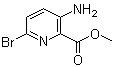 structure of CAS# 866775-09-9, 3-Amino-6-bromopyridine-2-carboxylic acid methyl ester