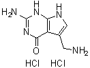 structure of CAS# 86694-45-3, 2-Amino-5-(aminomethyl)-1,7-dihydro-4H-pyrrolo[2,3-d]pyrimidin-4-one dihydrochloride