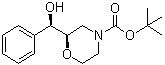 structure of CAS# 868685-97-6, (2R)-2-[(R)-Hydroxyphenylmethyl]-4-morpholinecarboxylic acid 1,1-dimethylethyl ester
