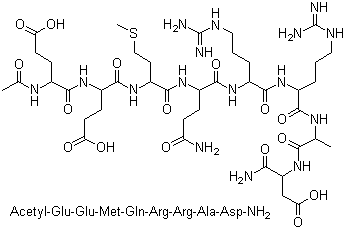 structure of CAS# 868844-74-0, N-Acetyl-L-alpha-glutamyl-L-alpha-glutamyl-L-methionyl-L-glutaminyl-L-arginyl-L-arginyl-L-alanyl-L-alpha-asparagine