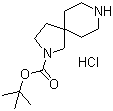 structure of CAS# 869976-20-5, tert-Butyl 2,8-diazaspiro[4.5]decan-2-carboxylate hydrochloride