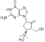 CAS # 870614-82-7, 2-Amino-1,9-dihydro-9-[(1S,3R,4S)-4-(hydroxydimethylsilyl)-3-(hydroxymethyl)-2-methylenecyclopentyl]-6H-purin-6-one