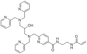 CAS # 871839-54-2, Phos-tag Acrylamide AAL-107, 6-[[[3-[bis(pyridin-2-ylmethyl)amino]-2-hydroxypropyl]-(pyridin-2-ylmethyl)amino]methyl]-N-[2-(prop-2-enoylamino)ethyl]pyridine-3-carboxamide