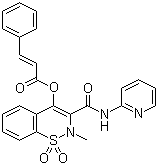 CAS # 87234-24-0, Cinnoxicam, Piroxicam cinnamate, 3-Phenyl-2-propenoic acid 2-methyl-3-[(2-pyridinylalmino)carbonyl]-2H-1,2-benzothiazin-4-yl ester S,S-dioxide