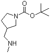 structure of CAS# 872716-75-1, tert-butyl 3-[(methylamino)methyl]-1-pyrrolidinecarboxylate