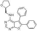 structure of CAS# 873305-35-2, 5,6-二苯基-N-[[(2S)-四氢-2-呋喃基]甲基]呋喃并[2,3-d]嘧啶-4-胺
