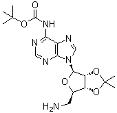 CAS 登录号：873556-45-7, 5'-氨基-5'-脱氧-N-[叔丁氧羰基]-2',3'-O-(1-甲基亚乙基)腺苷