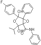 CAS 登录号：873950-19-7, 4-(4-氟苯基)-2,4-二羟基-2-(1-甲基乙基)-N,5-二苯基-3,6-二氧杂双环[3.1.0]己烷-1-甲酰胺