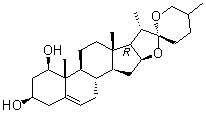 CAS # 874485-32-2, (1beta,3beta)-Spirost-5-ene-1,3-diol, (25RS)-Ruscogenin