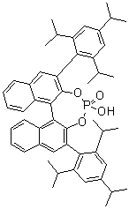 structure of CAS# 874948-63-7, (11bS)-4-Hydroxy-2,6-bis[2,4,6-tris(1-methylethyl)phenyl]-dinaphtho[2,1-d:1',2'-f][1,3,2]dioxaphosphepin 4-oxide