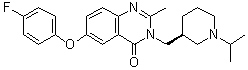 structure of CAS# 875258-85-8, (S)-6-(4-氟苯氧基)-3-[(1-异丙基哌啶-3-基)甲基]-2-甲基喹唑啉-4(3H)-酮