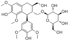 (+)-南烛木树脂酚 9'-O-葡萄糖甙分子结构 (CAS 87585-32-8)