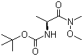 structure of CAS# 87694-49-3, N-[(1S)-2-(Methoxymethylamino)-1-methyl-2-oxoethyl]-carbamic acid tert-butyl ester