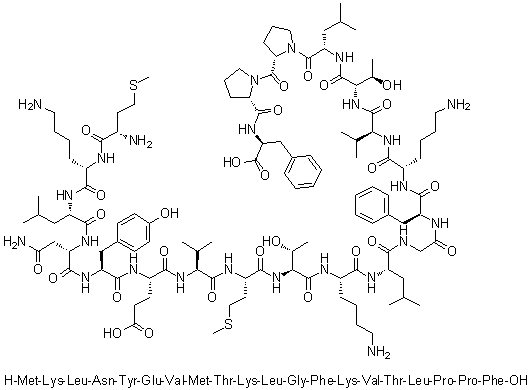 CAS 登录号：877380-08-0, L-蛋氨酰-L-赖氨酰-L-亮氨酰-L-天冬氨酰胺酰-L-酪氨酰-L-alpha-谷氨酰-L-缬氨酰-L-蛋氨酰-L-苏氨酰-L-赖氨酰-L-亮氨酰甘氨酰-L-苯丙氨酰-L-赖氨酰-L-缬氨酰-L-苏氨酰-L-亮氨酰-L-脯氨酰-L-脯氨酰-L-苯丙氨酸