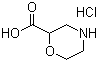 Morpholine-2-carboxylic acid hydrochloride molecular structure (CAS 878010-24-3)