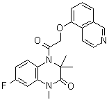 CAS # 878292-27-4, 7-Fluoro-3,4-dihydro-4-[(5-isoquinolinyloxy)acetyl]-1,3,3-trimethyl-2(1H)-quinoxalinone