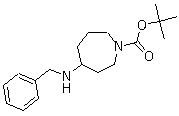 structure of CAS# 878630-66-1, 4-Benzylaminoazepane-1-carboxylic acid tert-butyl ester