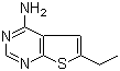 structure of CAS# 879873-49-1, 6-Ethylthieno[2,3-d]pyrimidin-4-amine