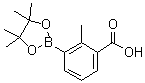 structure of CAS# 882678-82-2, 2-Methyl-3-(4,4,5,5-tetramethyl-1,3,2-dioxaborolan-2-yl)benzoic acid