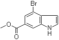 structure of CAS# 882679-96-1, Methyl 4-bromo-1H-indole-6-carboxylate