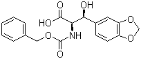 structure of CAS# 88282-10-4, 3-(Benzo[1,3]dioxol-5-yl)-2-benzyloxycarbonylamino-3-hydroxypropionic acid