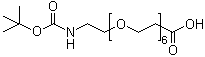 structure of CAS# 882847-13-4, 5,8,11,14,17,20-Hexaoxa-2-azatricosanedioic acid 1-(1,1-dimethylethyl) ester