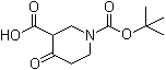 structure of CAS# 885274-97-5, 1-(tert-Butoxycarbonyl)-4-Oxopiperidine-3-carboxylic acid
