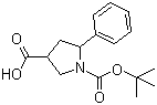 structure of CAS# 885277-76-9, 5-Phenylpyrrolidine-1,3-dicarboxylic acid 1-tert-butyl ester