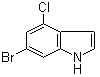 structure of CAS# 885519-01-7, 6-溴-4-氯-1H-吲哚