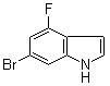 structure of CAS# 885520-59-2, 6-Bromo-4-fluoro-1H-indole