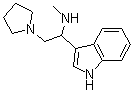 structure of CAS# 885951-05-3, N-Methyl-alpha-(1-pyrrolidinylmethyl)-1H-indole-3-methanamine