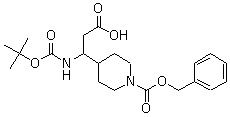 beta-[[叔丁氧羰基]氨基]-1-[(苯基甲氧基)羰基]-4-哌啶丙酸分子结构 (CAS 886362-33-0)