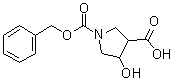 structure of CAS# 886362-64-7, 4-Hydroxy-1,3-pyrrolidinedicarboxylic acid 1-(phenylmethyl) ester