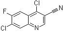 structure of CAS# 886362-74-9, 4,7-Dichloro-6-fluoro-3-quinolinecarbonitrile