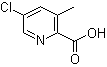 structure of CAS# 886365-46-4, 5-Chloro-3-methylpyridine-2-carboxylic acid