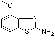 4-甲氧基-7-甲基苯并噻唑-2-胺分子结构 (CAS 88686-30-0)
