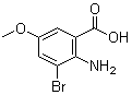 structure of CAS# 887577-86-8, 2-Amino-3-bromo-5-methoxybenzoic acid