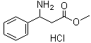 structure of CAS# 88831-43-0, 3-Amino-3-phenylpropionic acid methyl ester hydrochloride