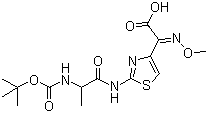 CAS 登录号：88970-81-4, Boc-L-丙氨酰氨噻肟酸, 2-(叔丁氧羰酰胺基丙酰基)氨噻肟酸