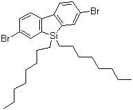 structure of CAS# 891182-24-4, 2,7-Dibromo-9,9-dioctyl-9H-9-silafluorene