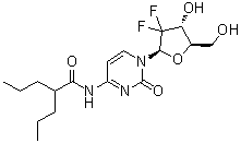 2'-脱氧-2',2'-二氟-N-(1-氧代-2-丙基戊基)胞苷分子结构 (CAS 892128-60-8)