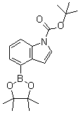 tert-Butyl 4-(4,4,5,5-tetramethyl-1,3,2-dioxaborolan-2-yl)-1H-indole-1-carboxylate molecular structure (CAS 893441-86-6)