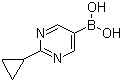 (2-Cyclopropyl-5-pyrimidinyl)boronic acid molecular structure (CAS 893567-15-2)