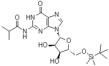 5'-O-[(1,1-Dimethylethyl)dimethylsilyl]-N-(2-methyl-1-oxopropyl)guanosine molecular structure (CAS 89494-39-3)