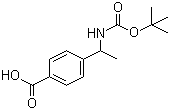 structure of CAS# 895577-21-6, 4-[1-[[(tert-Butoxy)carbonyl]amino]ethyl]benzoic acid