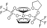 structure of CAS# 89672-77-5, Bis(cyclopentadienyl)bis(trifluoromethanesulfonato)(tetrahydrofuran)zirconium