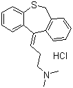 structure of CAS# 897-15-4, 11-(3-Dimethylaminopropylidene)-6,11-dihydrodibenzo[b,e]thiepin hydrochloride