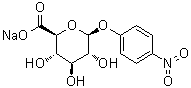 4-硝基苯基 beta-D-吡喃葡糖苷酸单钠盐分子结构 (CAS 89772-41-8)