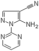 structure of CAS# 89978-00-7, 5-Amino-1-(2-pyrimidinyl)pyrazole-4-carbonitrile
